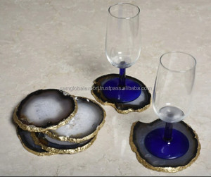 Custom Polished <b>Agate</b> Design Eco-Friendly Antique Imitation <b>Coaster</b> Set Unique Stylish Tabletop Natural Stone Home Decor Art - Product Image 5