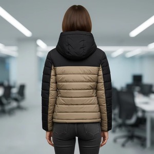 Premium Quality Casual Hip Hop Style Dyed Cotton Puffer Jacket Rivet Embroidery Logo Breathable Padded Warm <b>Ladies</b> Bubble Hooded - Product Image 6