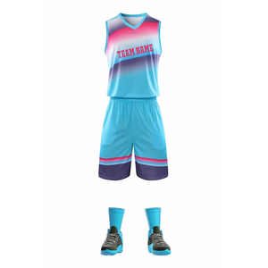 Conjunto de Camiseta de Baloncesto Unisex, Color Degradado, Sublimada, Absorbente de Humedad, 100% Poliéster, Corte Atlético, Nombre del Equipo en la Parte Delantera - Product Image 5