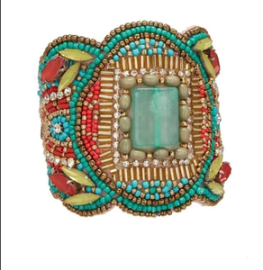 Brazalete Bordado de Estilo Bohemio Hecho a Mano con Cuentas Multicolores de Alta Calidad, Hecho en India para Mujeres y Niñas, Ideal para Regalo - Product Image 4