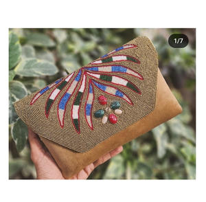 Bolso de mano bohemio para mujer, bolso de mano para fiesta de noche, bolso de mano para mujer, bolso de mano nupcial de lujo personalizado hecho a mano - Product Image 3