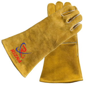 Gants de soudure en cuir de vachette de qualité supérieure pour protection contre la chaleur du foyer et du barbecue, gants de soudure robustes - Product Image 1