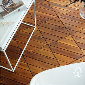 Dalles de terrasse en bois d'acacia antidérapantes, revêtement de sol en bois à emboîtement pour extérieur - Product Image 3