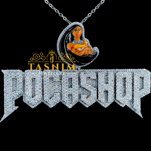 จี้เพชรโมอิสซาไนต์ VVS แบบฝังเพชรเต็มเม็ด TASNIM <span class=keywords><strong>Pocahontas</strong></span> พร้อมสร้อยคอเงินแท้ 925 ชุบทองคำขาวและโรเดียม - Product Image 6