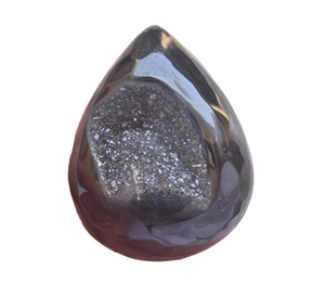 หินโมราสีดำ Druzy,หินขัดธรรมชาติสำหรับสามีของขวัญโมราสีดำจี้อัญมณีดรูซี่ - Product Image 1