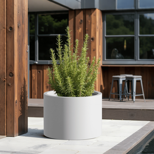 Kit de lit de jardin surélevé blanc robuste 15.5 \ "Dia. X 20 \ "H. Boîte à fleurs en acier corten pré-rouillé pour légumes, fleurs et herbes- - Product Image 2