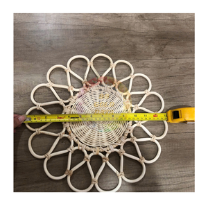 Handmade Natural Rattan Placemat Round Woven Dining Table <b>Mat</b> Eco Friendly Rattan Charger <b>Plates</b> for Wedding Party Table Setting - Product Image 1