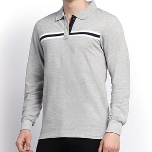 Polos de manga larga para hombre de alta calidad, personalizados, ajustados, 100% algodón, transpirables, de color sólido. - Product Image 1