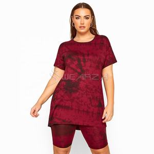 Camiseta de algodón suave para mujer, ropa cómoda con tinte anudado, nuevo diseño, Tie-Dye, cuello redondo - Product Image 4