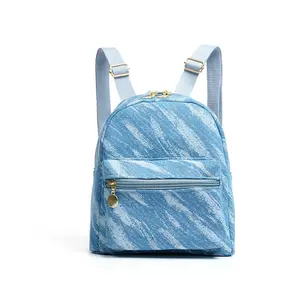 새로운 패션 레트로 데님 배낭 소용량 여성 어깨 가방 간단한 스타일 캔버스 아름다운 학교 가방 숙녀 배낭