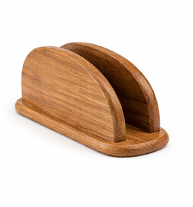 Porta Servilletas de Madera Artesanal Premium, Soporte Vertical Rústico de Media Luna para Servilletas, Decoración para Mesa de Comedor, Cocina y Restaurante - Product Image 1