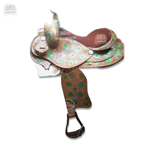 Doma de cuero genuino personalizada, sillín de caballo occidental, tallado hermoso para deportes al aire libre, caballo de carreras ecuestre, todas las estaciones - Product Image 2