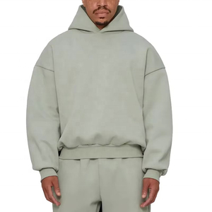Sudadera con Capucha Extra Grande para Hombre, de Algodón Azul, Estilo Francés, Informal, con Diseño de Bolsillo Frontal - Product Image 4