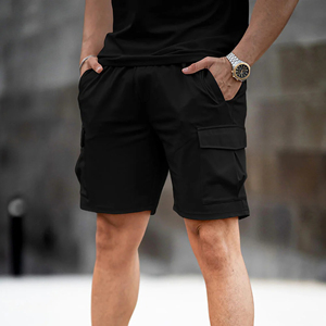 Ensemble de survêtement pour homme sur mesure, style vintage, patchwork épais, ourlet brut, hip-hop, t-shirt et short oversize, avec logo personnalisé - Product Image 4