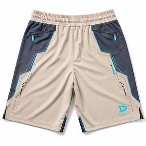 Pantalones Cortos de Gaming Cyberpunk Beige Piedra con Malla Transpirable y Bolsillos Ocultos con Cremallera, Estilo Tech, Proveedor de Ropa Tecnológica - Product Image 3