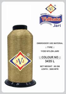 Hilo Metálico SHREE VIDHATA JARI Tipo MX, Hilo de Bordar de Nailon/Metalizado Dorado 110D 3800m para Uso Profesional - Product Image 2