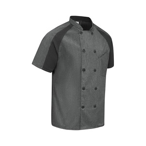 Chaqueta de Chef Profesional de Manga Corta MANGOES FASHION, Poliéster, Algodón, Nailon, Color Personalizado, Azul Oscuro, Uniforme para Restaurante y Bar - Product Image 5