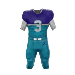 Uniforme de football américain personnalisé sublimé vêtements de sport en polyester à séchage rapide respirant grande taille ensembles de tarifs d'usine à manches courtes - Product Image 1