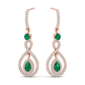 Boucles d'oreilles pendantes REYES exquises en argent sterling 925 avec moissanite VVS, émeraude de haute qualité, bijoux fins et précieux - Product Image 1