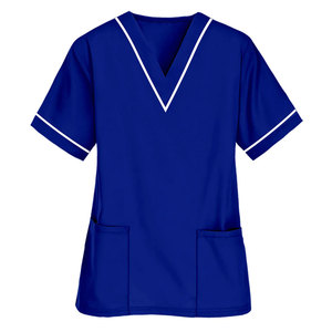Tenue de travail pour hommes : Blouse médicale en jersey à col en V pour médecins et personnel hospitalier - Product Image 1