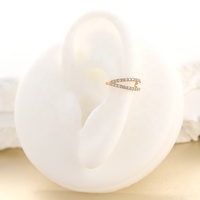 SUPERSTAR Piercing Septum Or 14K Anneau Clicker Double Rang Zirconium Latéral Bijoux de Corps Nez en Gros