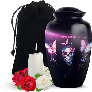 Hot Selling <b>Large</b> Aluminium Cremation <b>Urn</b> Beautiful Sunset Funeral <b>Urn</b> For Adult Ashes Purple Aluminium Men & Women <b>Urn</b> For Ashe - Product Image 3