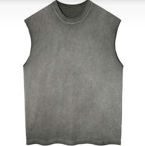 Débardeur tricoté à capuche pour homme, 100 % coton respirant, couleur unie, col rond, style décontracté, jaune moutarde, 140g, imprimé sérigraphié - Product Image 2