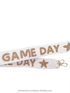 Titan Custom Logo Handmade Vintage Beaded Adjustable <b>Bag</b> Hanger <b>Strap</b> for Crossbody <b>Bag</b> <b>Replacement</b> Purse Accessory Gameday - Product Image 3