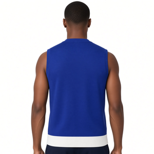 Phi Beta Sigma Royal Blue <b>Men</b> Knitted Sweater Vest Embroidered Crest V Neck Sleeveless <b>Cardigan</b> Letter Pattern Spring <b>Pockets</b> - Product Image 2
