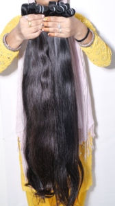 <b>Cheap</b> Silky Straight Indian Temple Remy Hair 100% Weave Human Hair <b>Extensions</b> Natural Hair Cuticles Aligned Unprocessed Hair - Product Image 2