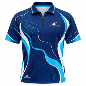 Chemises de fléchettes personnalisées par sublimation, polos d'entraînement pour équipes, polos de sport pour hommes - Product Image 2