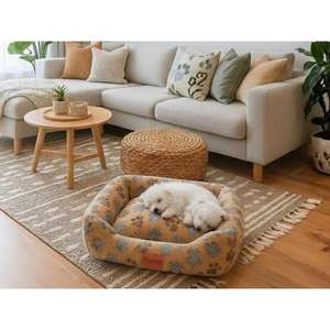 Cuccia per Animali Yommy con Design a Impronta di Zampa o Cuore, Tessuto Morbido in Flanella, Base Antiscivolo, 3 Misure S (42x55 Cm) M - Product Image 3