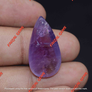 FAIJAN GEMS Cabujones Sueltos en Forma de Pera Lisos de Color Púrpura, Gema de Amatista Natural de Rajasthan, Valoración por Terceros para Joyería - Product Image 3
