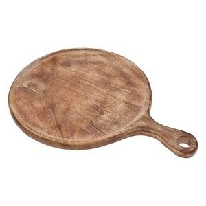Tabla de Cortar Redonda de Madera con Asa, Acabado de Madera Natural, Tabla de Cocina - Product Image 1