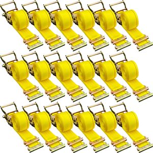 Set di 18 Cinghie a Cricchetto E-Track 5x38 cm, Resistenza 4400 LBS, Nastro in Poliestere con Attacco a Molla, Accessori per Controllo Carico - Product Image 2