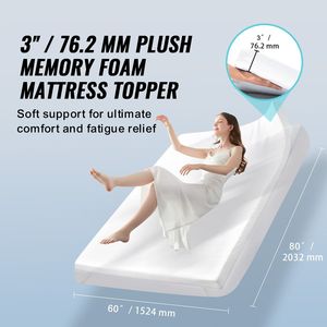 Cubrecolchón de Espuma Viscoelástica Suave con Infusión de Gel Refrigerante, Tamaño Queen, 3 Espesores, con Característica Desmontable y Lavable - Product Image 2
