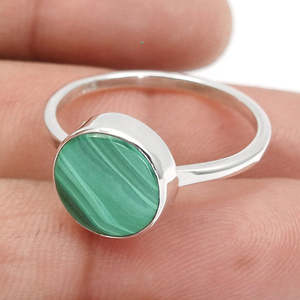 Latest Classic Design Unisex <b>Ring</b> With Beautiful Round Cut Malachite Gemstone Handmade 925 Sterling Silver Custom <b>Boho</b> <b>Rings</b> - Product Image 3