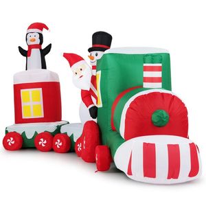 Treno Gonfiabile Natalizio da 3,5 m con Babbo Natale, Decorazioni Esterne per Giardino, Scena Gonfiabile con Babbo Natale che Guida il Treno - Product Image 3