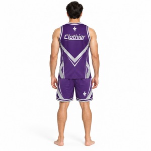 Ensemble d'uniformes de basketball respirant, maillot et short athlétiques légers, tenue de sport d'équipe pour l'entraînement, la compétition et les entraînements sportifs - Product Image 2