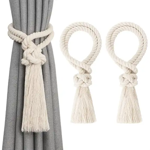 Sangles de rideau en corde tressée à la main pour tringles et rails de rideaux, accessoires artisanaux - Product Image 1