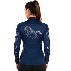 Últimos Diseños, Camisa de Equitación Profesional para Mujer, Manga Larga, Cierre de Cremallera, Alta Calidad, Secado Rápido, Capa Base - Product Image 5