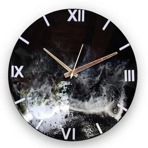 Horloge murale personnalisée en bois et résine époxy, décoration murale artistique préservée - Product Image 6