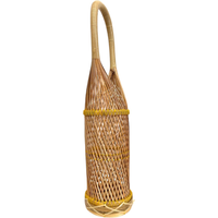 Porte-bouteille de vin en bambou, fait main, rustique, minimaliste, biodégradable/durable