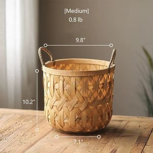Bamboo <b>Basket</b> Featuring Flexible Form And Practical Design Ideal For Organizing Household Items And Retail <b>Display</b> - Product Image 4