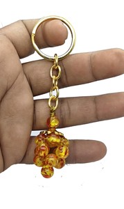 Llavero de cristal de alta calidad con piedra de ámbar en forma de uva, cuentas de piedra natural, llavero curativo, regalo para mujeres. - Product Image 6