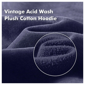 Sudaderas con capucha de algodón grueso de 480 GSM personalizadas con estampado gráfico y lavado ácido, y joggers de streetwear con MOQ bajo. - Product Image 3