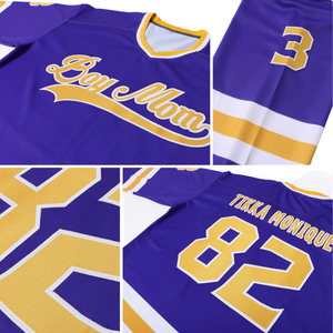 Custom <b>Purple</b> Ice Hockey Jersey V-neck Team Uniform <b>Shirt</b> 100% Polyester Breathable Quick Dry OEM Service - Product Image 5