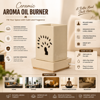 Diffuseur d'huiles essentielles électrique en céramique |   Diffuseur d'huiles essentielles artisanal pour parfumer la maison, décor de spa, cadeau haut de gamme