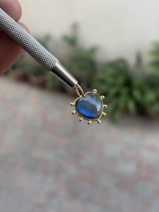 Pendentif religieux en argent sterling 925 avec labradorite naturelle, forme cœur unique, serti clos, fait main, idéal pour les fêtes - Vente chaude - Product Image 5