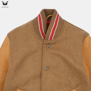 Vestes de baseball universitaires décontractées à blocs de couleur avec citation, coupe ample, noir et blanc, personnalisables OEM ODM - Product Image 6